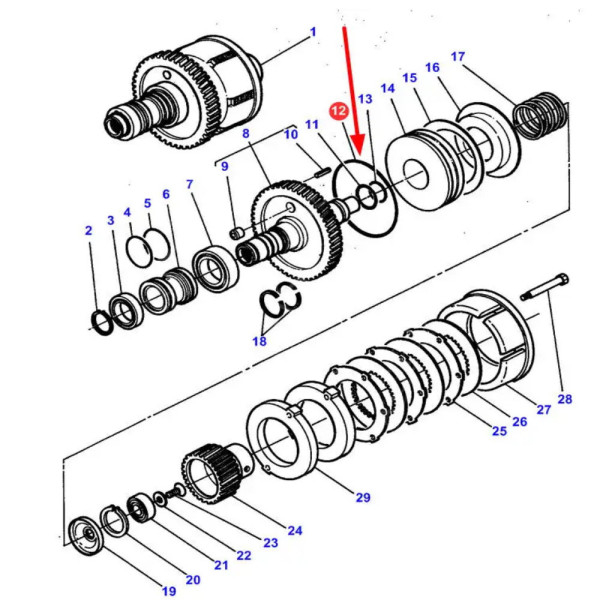 O-Ring der Speedshift-Zapfwellenkupplung Massey Ferguson 3582933M1