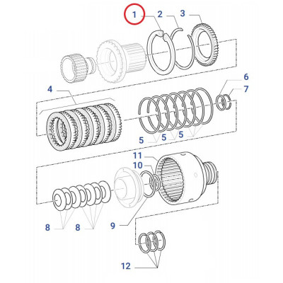 Pierścień sprężynujący skrzyni biegów New Holland Case T7.210, T7.220, T7.235, T7.250, T7.260, T4.115