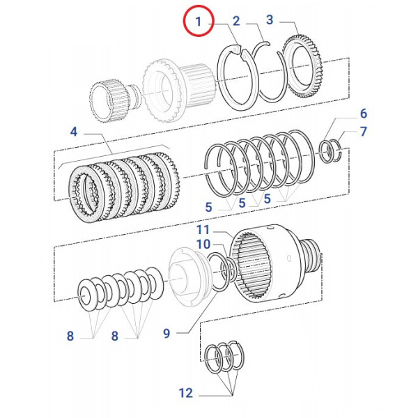 New Holland Case 11078676 Sicherungsring für Getriebe