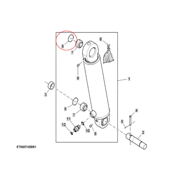 Zabezpieczenie łożyska siłownika podnośnika John Deere 40M7103
