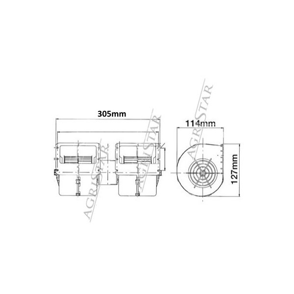 Dmuchawy wentylator zestaw Case JXU New Holland TL 82002761 82004366 90070010 106816 VPM9685 54/1988-59