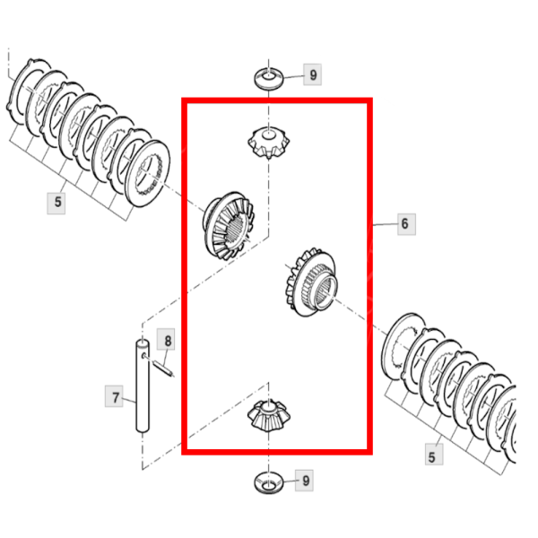 Mechanizm różnicowy John Deere 6110 6115 6120 6125 6130 6140 61556090 6095 6100 6105 AL209970