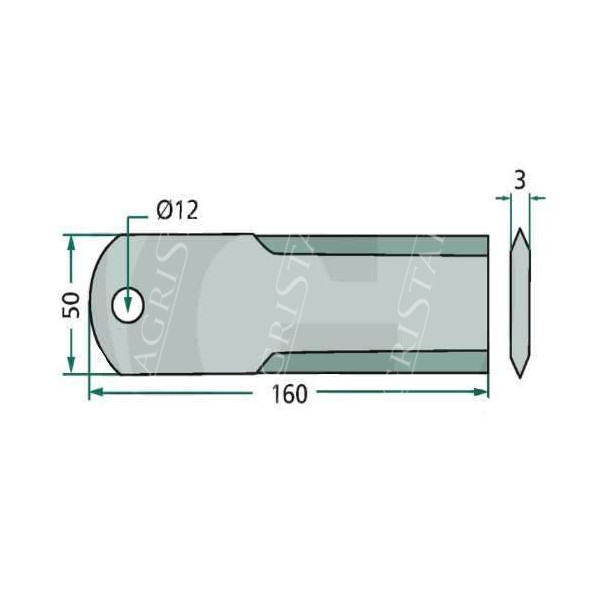 16031537 Nóż rozdrabniacza ruchomy deutz fahr 160x50x3mm