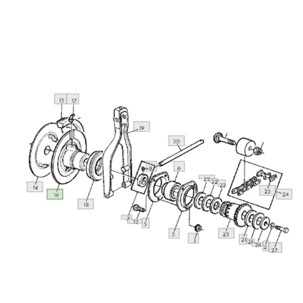 Z11818 Koło pasowe hederu John Deere
2054, 2056, 2058, 2064, 2066, 2254, 2256, 2258, 2264, 2266