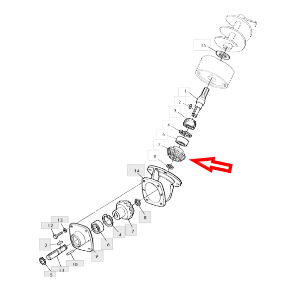 Koło zębate stożkowe 25 Z John Deere 2054 2056 2058 2064 2066 2254 2256 2266 2256 2258 2264 2266 Z12192