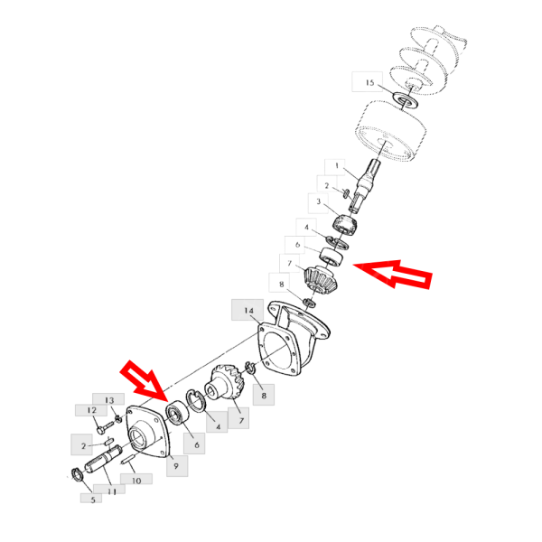 JI09-AZ41664 Winkelgetriebelager für Tankschraube