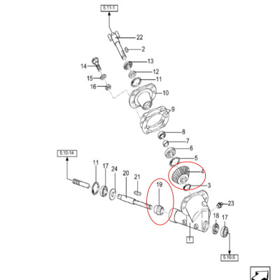 Zębatka przekładni kątowej wysypu Z-34 Case CT5060 5070 5080 New Holland TF42 44 46 76 78 TX 32 34 36 62 64  65 66 67 80433641