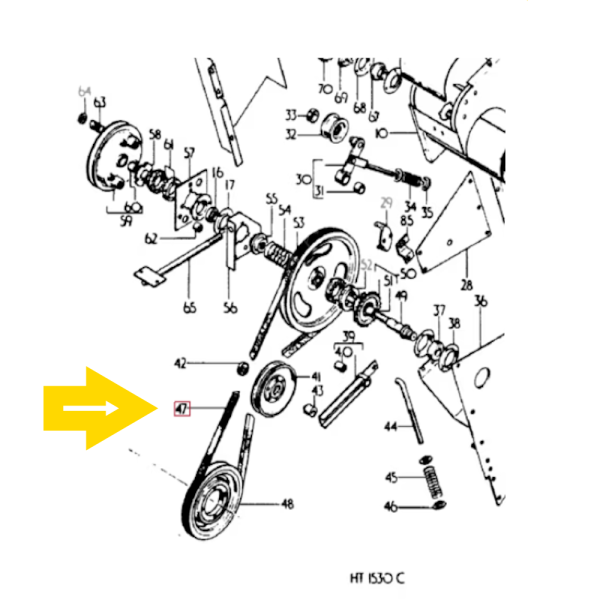 Pasek klinowy przenośnika kłosowego Case 1400 1440 1460 1600 1660 1666 1670 Massey Ferguson New Holland 790522R1 56325 83101795