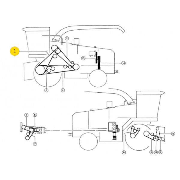 Pas napędowy bębna tnącego Claas Dominator 56 76 86 96 106 68 78 88 98 118  629836 338921 197482c1 ap1000746 744913
