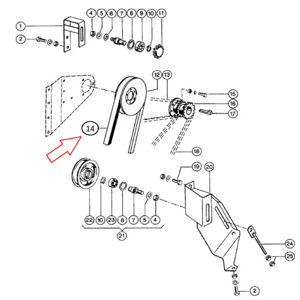 Claas Dominator 80,85,100,105,86,96, 629214 Messerantriebsriemen