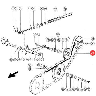 PAS1027-0101200 Pasek napędu kosy 17x1270 AH80503 Z78834 200557M1