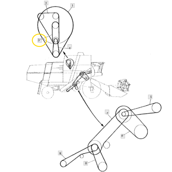 Pasek napędowy odrzutnika John Deere 1085 1188 1177 13 x 1180 mm Z45367 AP1002426