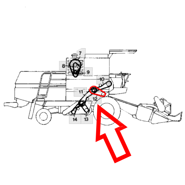 Pas napędu młocarni John Deere 1088 1166 1177 1188 2054 2254 2056 2066 2256 2266 1165 1175 Z44936 Z65924 H215028 H162629