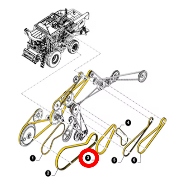 Pas napędowy młocarni New Holland CL CS 520 660 6070 6090 CSX 7040 7080 CX7 CX 7080 8070 Case CT610 84035748 0353283 87635650