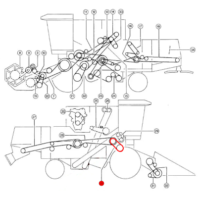 Pas młocarni Claas Dominator 48 68 98 106 108 118 130 140 114 228