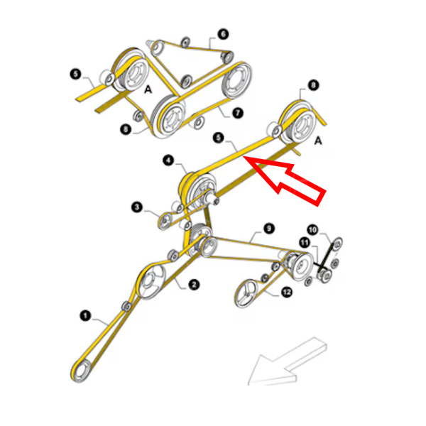 Pas klinowy sieczkarni Claas Jaguar 682 800 New Holland TX 30 32 34 62 63 64 65 66 67 68 073199 86517673