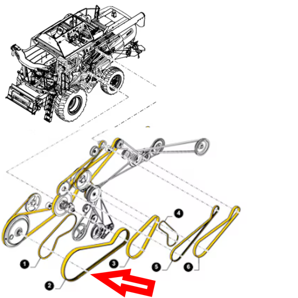 Dreschband ohne Untersetzungsgetriebe New Holland CX 84061615
