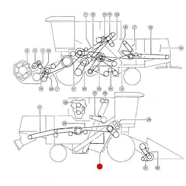 Pasek klinowy młocarni Claas Dominator 48 68 88 98 106 108 118 130 140 Comandor 114 115 116 228 603015 644418 628630