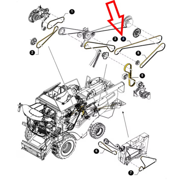 New Holland CS CSX 84076421,31301147 Schredderriemen