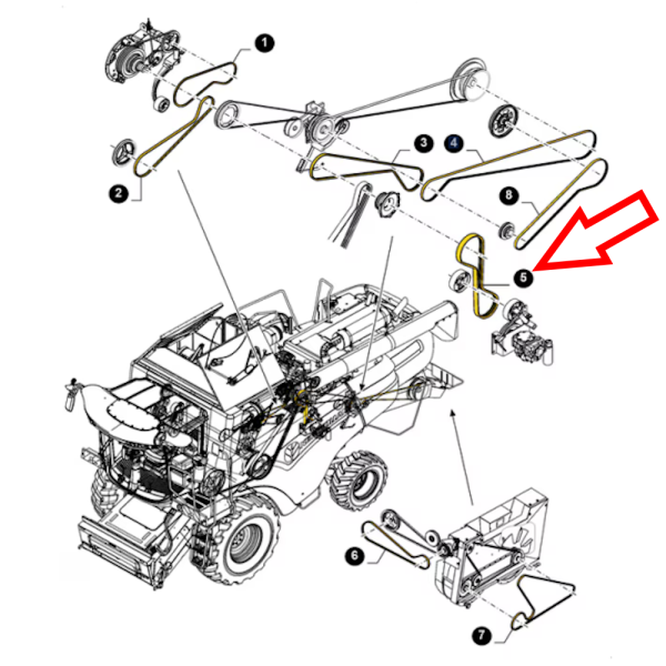 Pas napędowy Młocarni Claas Dominator 98 100 105 106 108 114 118 629000 661451 86534422 1425229