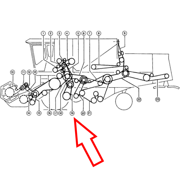Pas klinowy jezdny górny gładki Claas Dominator 56 76 78 86 98029103 603317 1413201 254093