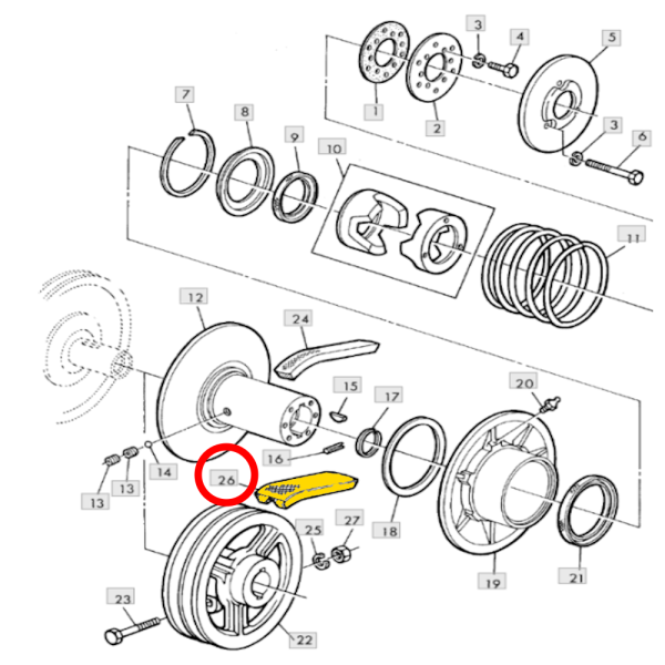 Pas napędowy John Deere 2054 2064 2254 2264 2256 2258 2066 2256 2258 2266 Z61150 Z61827 0227241