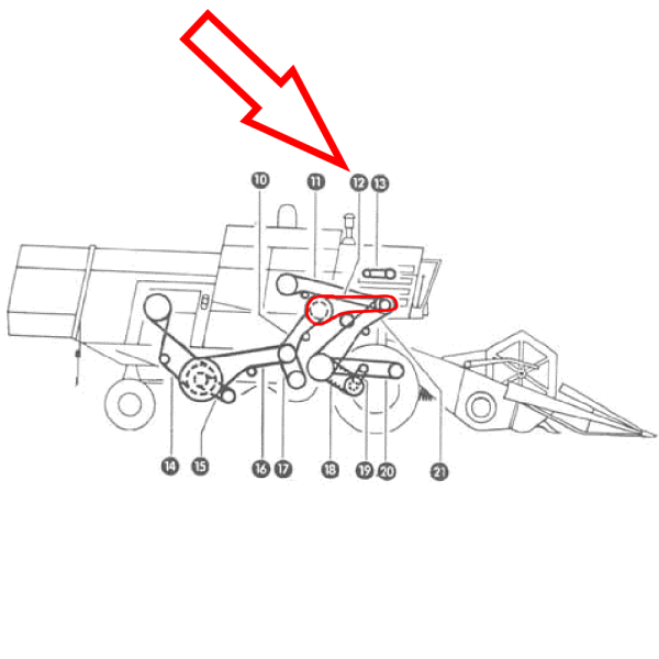 Pas napędu młocarni Claas Dominator 80 85 100 105 56 76 86 96 106 48 58 68 78 88 98 Lexion 470 480 415 420 460 450 Mega 208 218