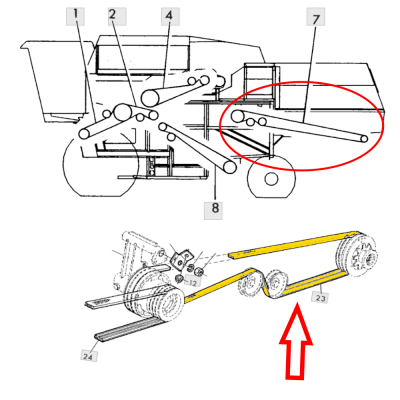 John Deere Feldhäcksler-Riemen 2054,2056,2256,2258,2266 z59342