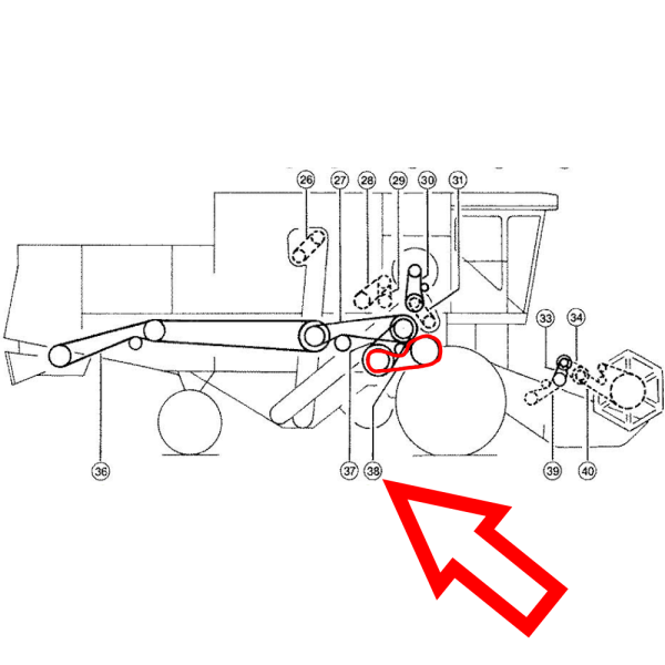 Pas napędu młocarni Claas Dominator 80 85 100 105 108 118 Lexion 470 580 570 580 4312351 CQ53372 629510629510