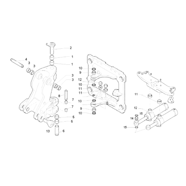 Zestaw naprawczy sworzni siłowników obrotu konika Case 580 590 695 ST T 85803193 85803192 83912378 85800303 83931289