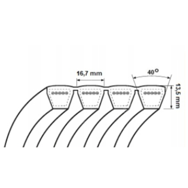 PAS3046opt- AP1003966 Pas głównego napędu młocarni z silnika