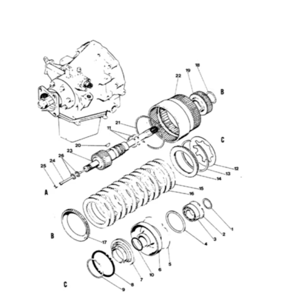 Tłok docisk kosza tarczek sprzęgła Case:
580G 580D 580F 580K Massey Ferguson
50B 50A