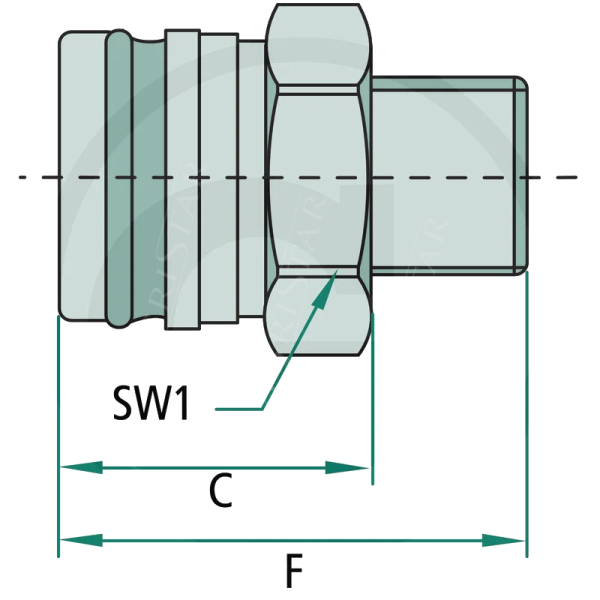 HAM9903 Hydrauliczne szybkozłącze hamulcowe (Wtyczka)
