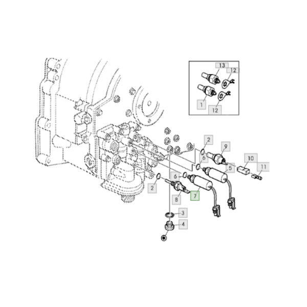 Czujnik niskiego ciśnienia oleju w skrzyni biegów John Deere 6010 6110 6210 6310 6410 6510 6610 6710 6810 6910