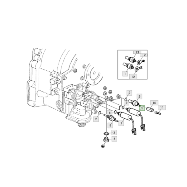 RE212878 Czujnik ciśnienia zapchania filtra skrzyni biegów John Deere 6010 6110 6210 6310 6410 6510 6610 6710 6810 6910