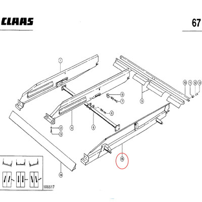 CL-647517 3D-Siebhalterung links Claas Dominator Medion Mega