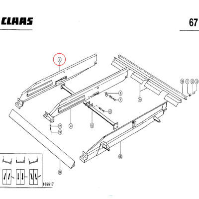 Wspornik sita 3D prawy Claas Dominator 78 88 98 108 Medion 310 320 330 340 Mega 204 208 218