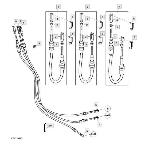 AL79531 linka zmiany biegów półbiegów john deere