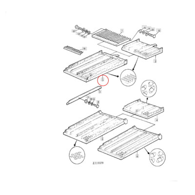 AZ22798 Sito żaluzjowe górne John Deere 1072 1075 1165 1174 1177 975