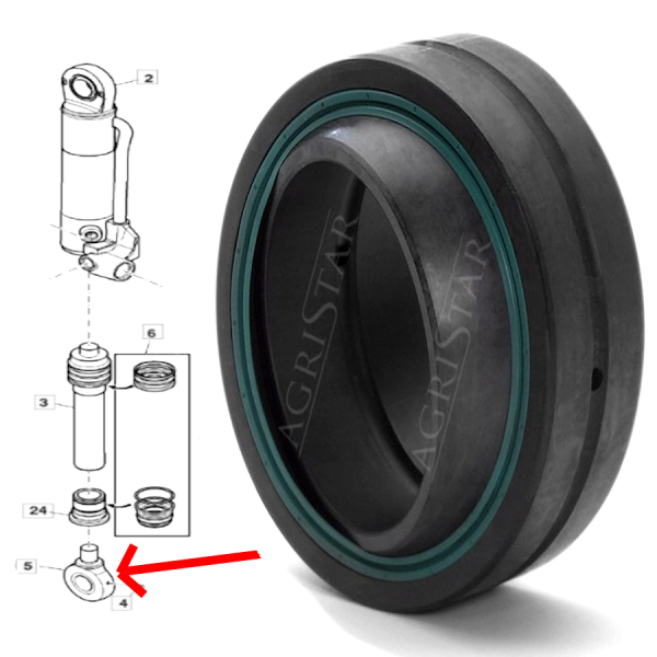 Tulejka przegubu siłownika, wahacza 30x47mm TLS John Deere 6020 6120 6220 6320 6420 6520 6620 6720 6820 6920
