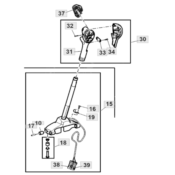 Gumki dzwigni zmiany biegów Jochn Deere AutoQuad Plus 6195M,-  6115M 6105R 6230-6930 7290R