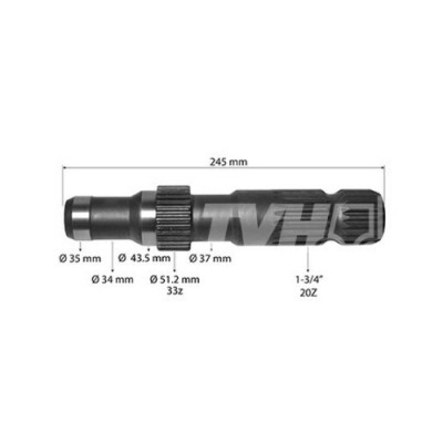 wałek pto john deere 7630 7730 7830 7930 8100 8200 8300 8400           
8110 8210 8310 8410 R122910 R266970 6 zębów