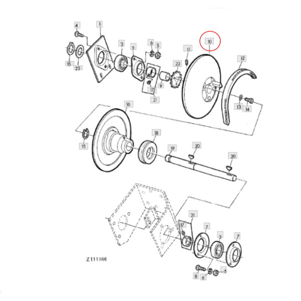 JM10-Z10676 Połówka koła wialni