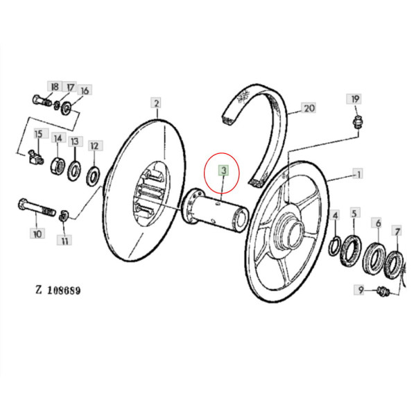 JM10-Z10490 Variatorradbuchse