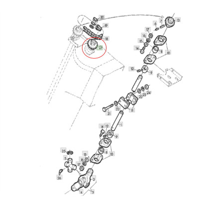 Z11151 Zębatka wysypu John Deere 1065 1068 1085 1075 1072 965 975 985 Z-16