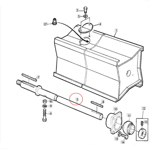 JM05-AZ20540 Wał odrzutnika 1530mm