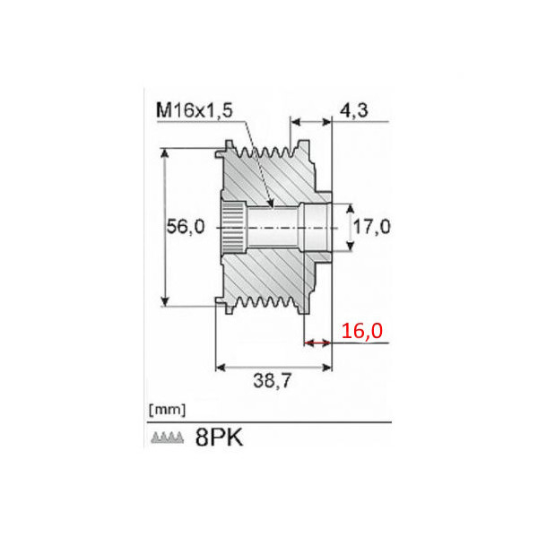 Lichtmaschinen-Rollenkupplung Bosch John Deere 6000 Original
