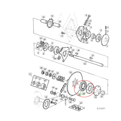 Z11184 Sprzęgło napędu ślimaka John Deere 1065 1068 1075 1085 1450 1550 WTS CWS