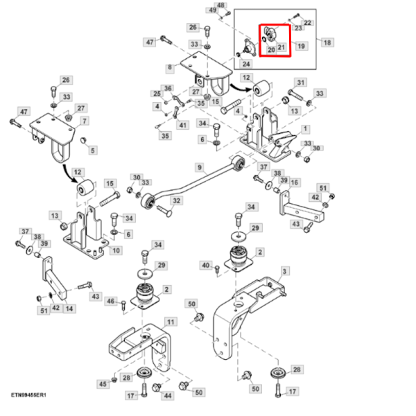 TLS Achsaufhängungspositionssensor John Deere AL113868, AL113843