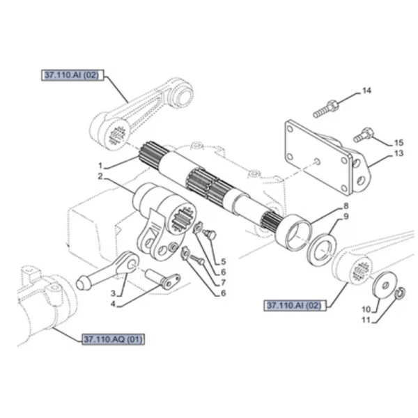 Wał górny podnośnika ramion 87486939 Case Farmall JX New Holland TD